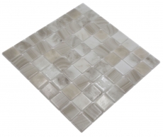 Muestra de mano piscina mosaico piscina mosaico de vidrio beige claro iridiscente pared suelo cocina baño ducha MOS220-P56381_m