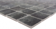 Muestra de mano piscina mosaico piscina mosaico de vidrio negro antracita iridiscente pared suelo cocina baño ducha MOS220-P56383_m