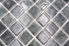 Muestra de mano piscina mosaico piscina mosaico de vidrio negro antracita iridiscente pared suelo cocina baño ducha MOS220-P56383_m