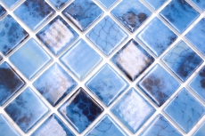 Muestra de mano piscina mosaico piscina mosaico de vidrio mosaico azul iridiscente pared suelo cocina baño ducha MOS220-P56385_m