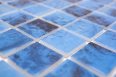 Muestra de mano piscina mosaico piscina mosaico de vidrio mosaico azul iridiscente pared suelo cocina baño ducha MOS220-P56385_m