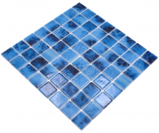 Muestra de mano piscina mosaico piscina mosaico de vidrio mosaico azul iridiscente pared suelo cocina baño ducha MOS220-P56385_m