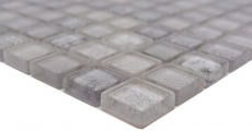 Muestra de mano mosaico de vidrio mosaico azulejo blanco brillante África pared cocina baño ducha MOS68-WL14_m