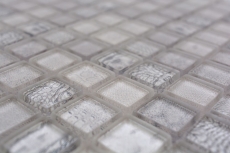Muestra de mano mosaico de vidrio mosaico azulejo blanco brillante África pared cocina baño ducha MOS68-WL14_m