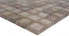 Muestra de mano mosaico de vidrio mosaico azulejo beige brillante cocodrilo estructura pared cocina baño ducha MOS68-WL34_m