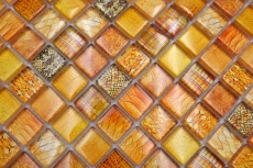 Muestra de mano mosaico de vidrio mosaico azulejo naranja brillante serpiente pared cocina baño ducha MOS68-WL44_m