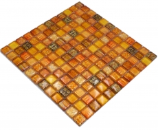 Muestra de mano mosaico de vidrio mosaico azulejo naranja brillante serpiente pared cocina baño ducha MOS68-WL44_m