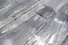 Muestra de mano mosaico de vidrio mosaico azulejo negro con plata brillante pared cocina baño ducha MOS88-SW02_m