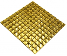 Mano patrón diamante mosaico azulejo oro brillante pared piso cocina baño ducha MOS130-GO823_m