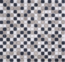 Muestra de la mano de piedra natural mosaico de mármol beige gris negro mate pared piso cocina baño ducha MOS38-15-1125_m