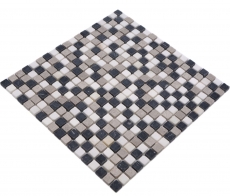 Muestra de la mano de piedra natural mosaico de mármol beige gris negro mate pared piso cocina baño ducha MOS38-15-1125_m