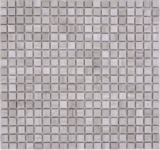 Muestra de la mano de piedra natural mosaico de mármol gris mate pared piso cocina baño ducha MOS38-15-2012_m