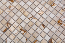 Muestra de mano piedra natural mosaico mármol crema dorado pulido pared suelo cocina baño ducha MOS38-15-2807_m