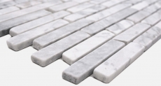 Muestra de mano azulejos de mosaico de piedra natural mármol blanco carrara look mate pared suelo cocina baño ducha MOS40-Brick2000_m