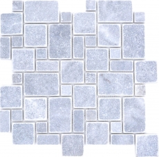 Muestra de mano azulejos de mosaico de piedra natural mármol gris claro mate pared suelo cocina baño ducha MOS40-FP40_m