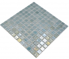 Muestra de mano piscina mosaico piscina mosaico de vidrio verde pastel iridiscente multicolor brillante pared suelo cocina baño ducha MOS220-P55253_m