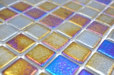 Muestra de mano piscina mosaico piscina mosaico de vidrio negro multicolor iridiscente pared suelo cocina baño ducha MOS220-P55256_m