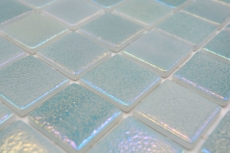 Muestra de mano piscina mosaico piscina mosaico de vidrio verde pastel iridiscente multicolor brillante pared suelo cocina baño ducha MOS220-P55383_m