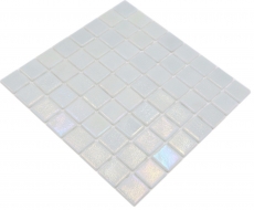 Muestra de mano piscina mosaico piscina mosaico de vidrio crema iridiscente multicolor brillante pared suelo cocina baño ducha MOS220-P55384_m