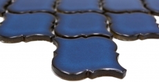 Mano patrón de cerámica mosaico mosaico azulejos azul cobalto brillante pared piso cocina baño ducha MOS13-P451_m