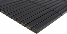 Muestra de mano cerámica mosaico mosaico azulejos negro mate pared cocina baño ducha MOS24-CG01_m