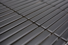 Muestra de mano cerámica mosaico mosaico azulejos negro mate pared cocina baño ducha MOS24-CG01_m
