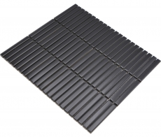 Muestra de mano cerámica mosaico mosaico azulejos negro mate pared cocina baño ducha MOS24-CG01_m