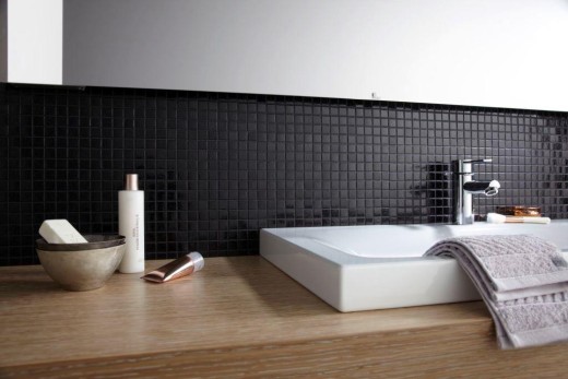 Mosaico de vidrio mosaico de azulejos manchas negras ducha BAÑO PARED cocina pared - MOS50-0302