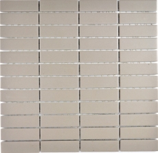 Mosaico de azulejos de cerámica barras de color gris claro sin esmaltar MOS24-1202_f