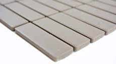 Mosaico de azulejos de cerámica barras de color gris claro sin esmaltar MOS24-1202_f