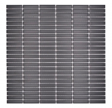 Cerámica mosaico varillas retro 50s 60s correas negro mate MOS24-BM8