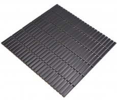 Cerámica mosaico varillas retro 50s 60s correas negro mate MOS24-BM8