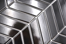 Mosaico cerámico espiga uni negro brillante MOS24-EV39