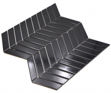 Mosaico cerámico espiga uni negro brillante MOS24-EV39