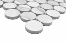Mosaico cerámico Button Loop Penny Round Cararra blanco gris mate MOS10-1102GR