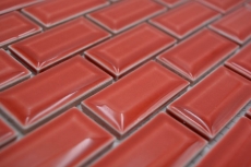 Azulejo de mosaico de cerámica de la pared de bonos compuesto uni rojo MOS26-0912