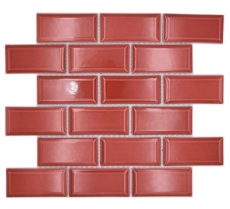 Mosaico cerámico Metro composite look uni rojo MOS24-09R