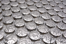 Mosaico de cerámica botón Loop Penny ronda uni plata martillado MOS10-0207