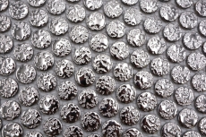 Mosaico de cerámica botón Loop Penny ronda uni plata martillado MOS10-0207