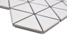 Azulejo de mosaico de cerámica triángulo diamante uni blanco brillante MOS13-t51