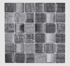 Azulejo de mosaico de vidrio aspecto piedra gris bosque gris oscuro MOS88-88P