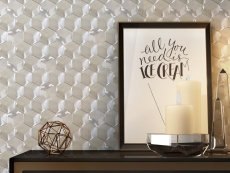 Acero inoxidable Hexágono mosaico azulejos Hexágono 3D acero Titanio brillante/mate MOS128-SB