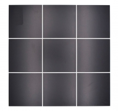 Estera de mosaico autoadhesiva aspecto azulejo negro metálico con junta blanca MOS200-B03