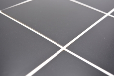 Estera de mosaico autoadhesiva aspecto azulejo negro metálico con junta blanca MOS200-B03