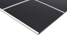 Estera de mosaico autoadhesiva aspecto azulejo negro metálico con junta blanca MOS200-B03