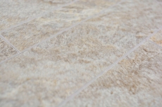 Estera de mosaico autoadhesiva vinilo aspecto piedra beige gris rectangular MOS200-SP01