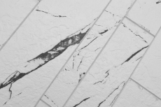 Estera de mosaico autoadhesiva vinilo aspecto piedra blanco negro gris aspecto Carrara rectangular MOS200-SP02