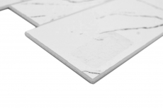 Estera de mosaico autoadhesiva vinilo aspecto piedra blanco negro gris aspecto Carrara rectangular MOS200-SP02