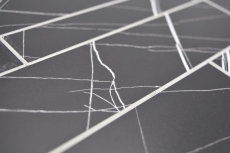 Estera de mosaico autoadhesiva vinilo aspecto piedra blanco negro aspecto Carrara rectangular MOS200-SP04