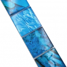 Borde de mosaico Borde de mosaico de vidrio animal mundo AVES azul claro azul oscuro MOS78BOR-W78